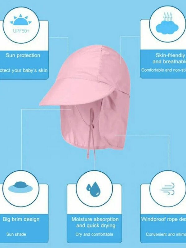 Summer Adjustable Boys And Girls Hats Travel Beach Baby Hats Children'S Baby Accessories Sun Hats