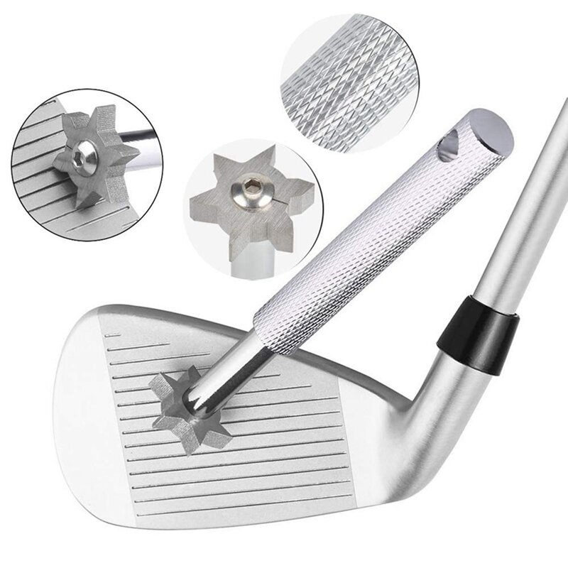 1 Set Golf Groove Sharpener Tool Golf Club Groove Sharpener and Retractable Golf Club Brush & 1 Set Golf Weight Set