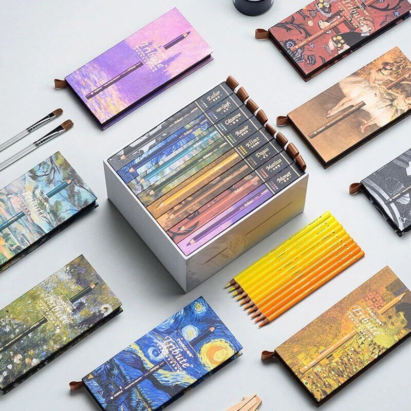 Profissional marco 80 cores lápis de óleo colorido caixa de presente definir esboço cor lápis para desenho escola arte suprimentos