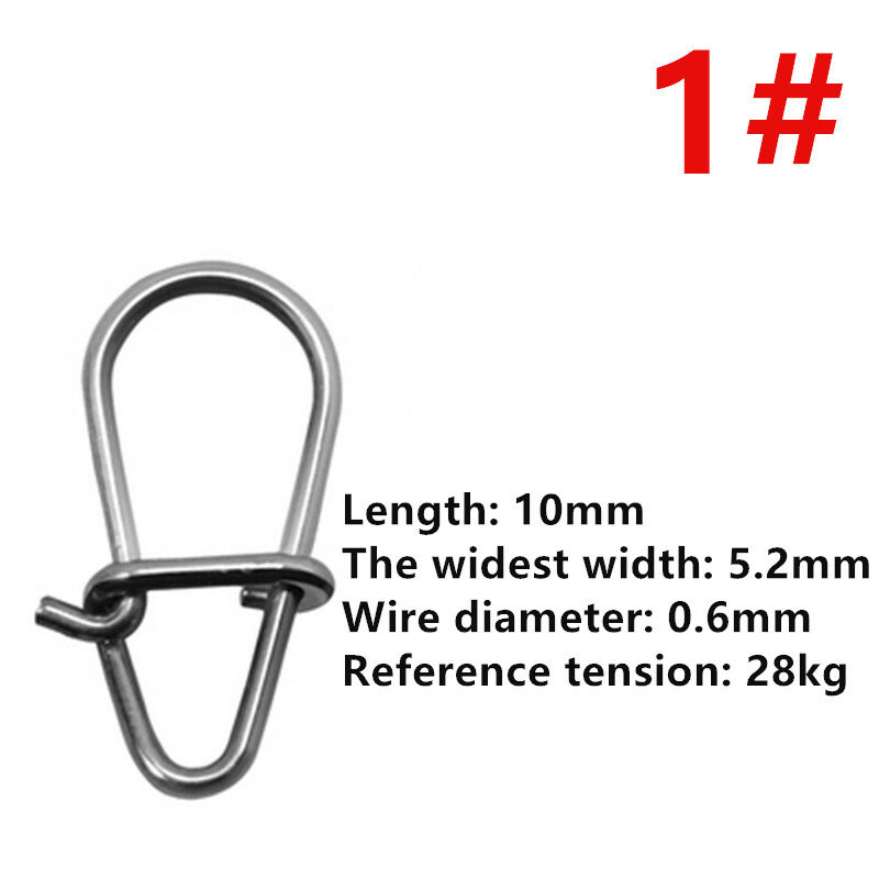 Gourd-type stainless steel hook, rotatable solid ring, safety buckle, quick-clip lock connector, fishing tackle and fishing acce