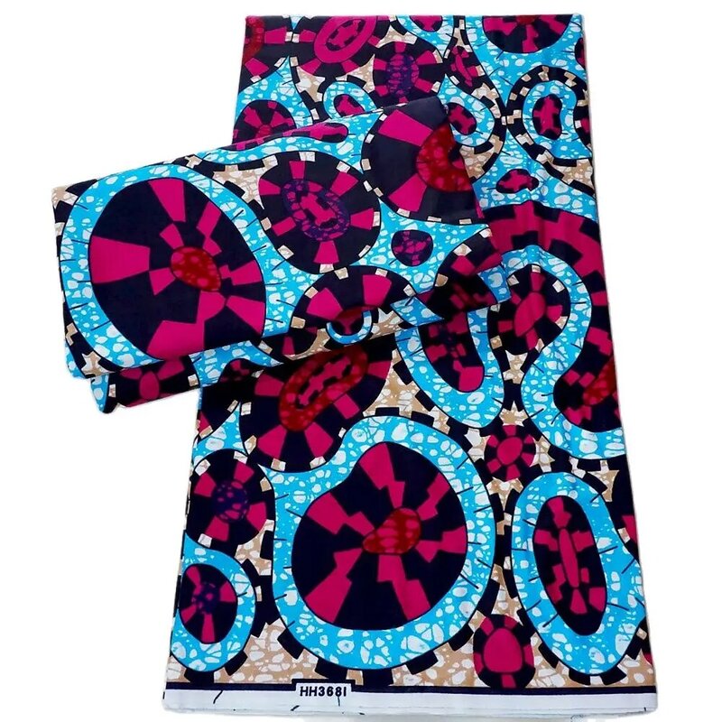 Африканская Вощеная Ткань 6 ярдов, африканские платья, ткань Вощеная Анкара, хлопковые Вощеные модные Швейные материалы для платья