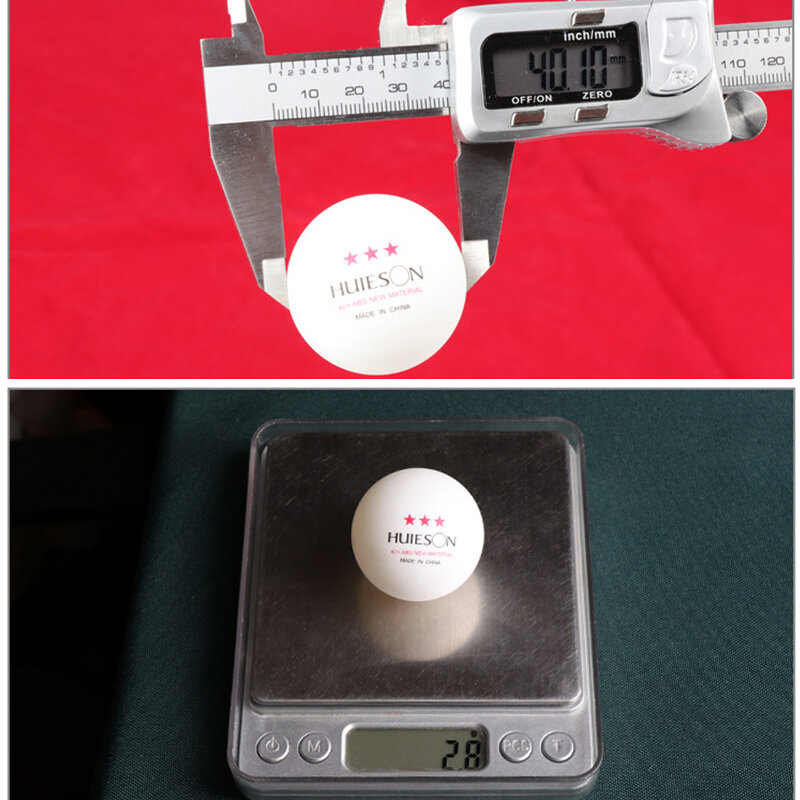 HUIESON-pelotas de ping pong de 3 estrellas, 10 unids/bolsa, 2,8g, 40 + mm, nueva pelota de plástico ABS para entrenamiento de Ping Pong 7