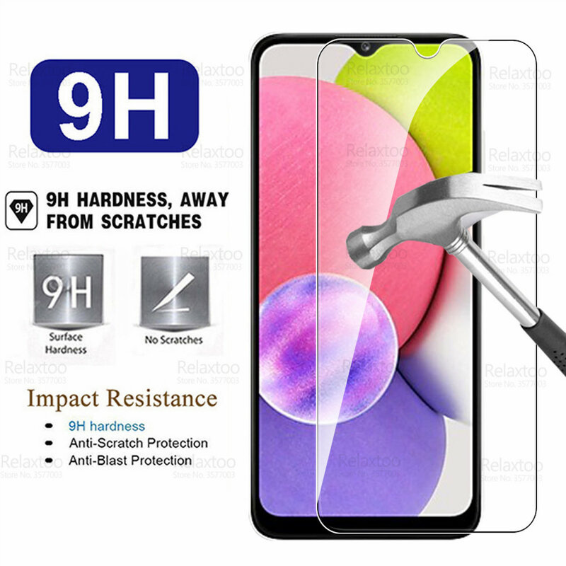 2pcs Tempered Glass For Samsung Galaxy A03s Glass Screen Protector Sumsung A 03s A03 S A23 A13 A53 A73 A33 Cover Protective Film
