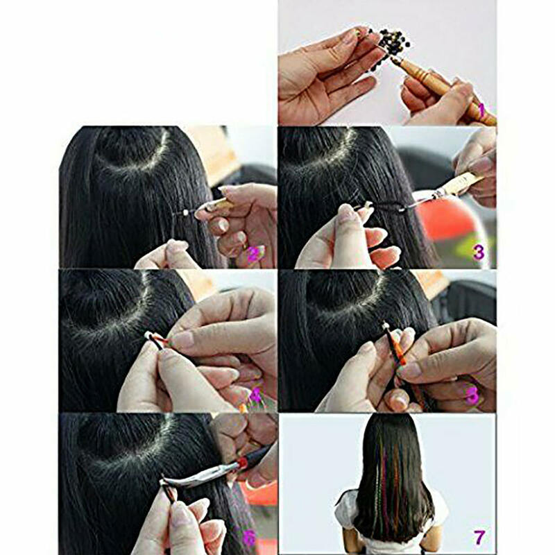 Farbe Natürliche Perücke Haar Zubehör Damen Mode Farbe Haar Gefälschte Gefärbt Feder DIY Haar Verlängerung Kit