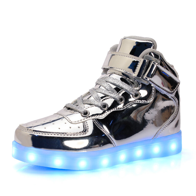 Zapatos con carga Usb Led para niños y mujeres, zapatillas brillantes con bucle de gancho, luminosas, para patinaje, 2020
