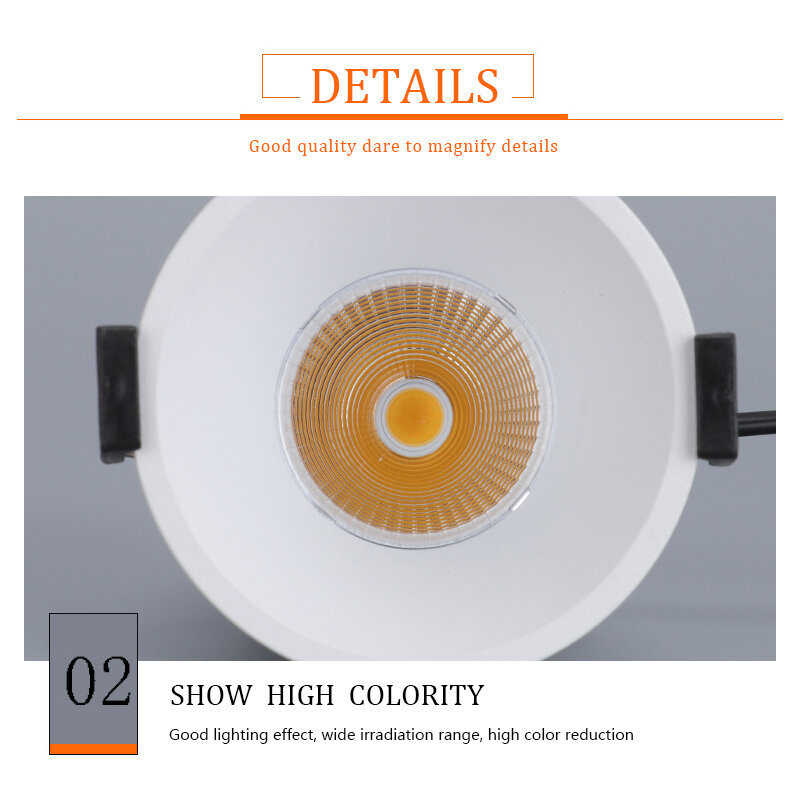 Super Bright Recessed LED Round Downlight COB 7W 10W LED Spot light Indoor Home Decoration Ceiling Lamp AC 110V 220V