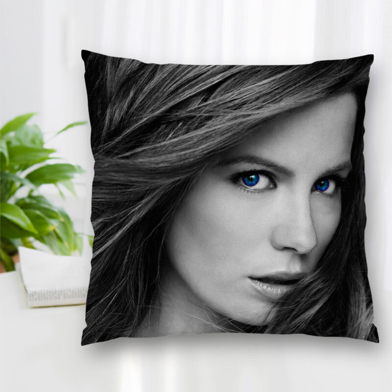 Custom Actor Kate Beckinsale Pillow Case Polyester Decorative Pillowcases Zipper Pillow Case Pillowcase Cover Square 40x40cm