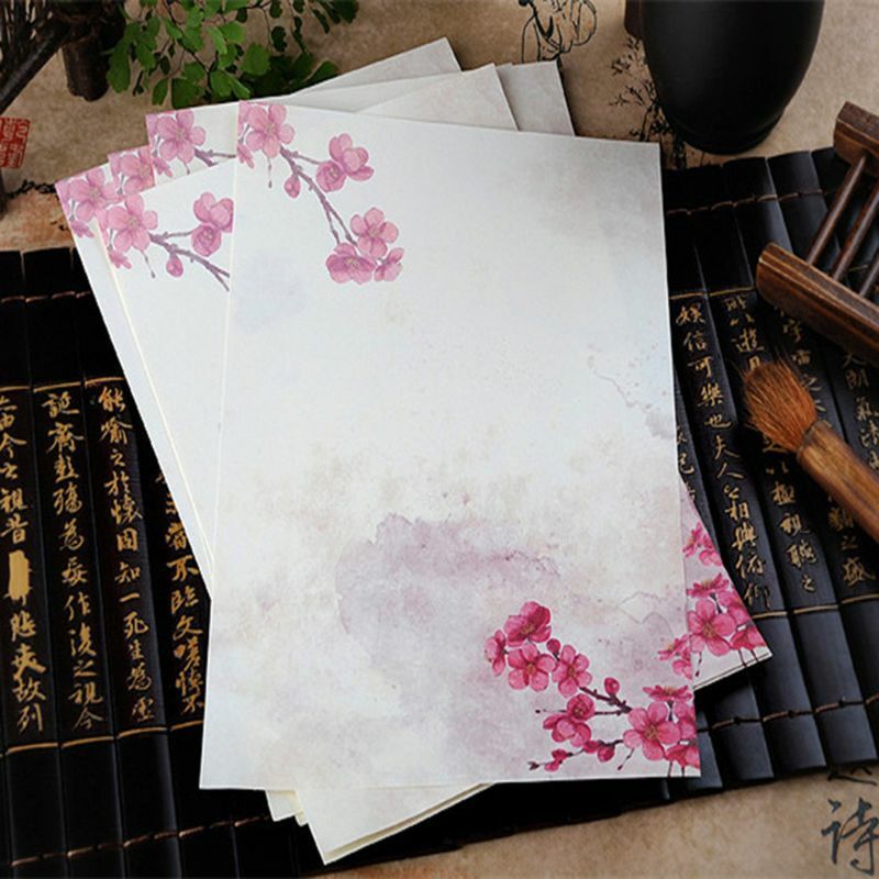 16 unidades/pacote bonito estilo chinês carta pintura a tinta papel escrita estudantes papelaria ferramentas de escritório