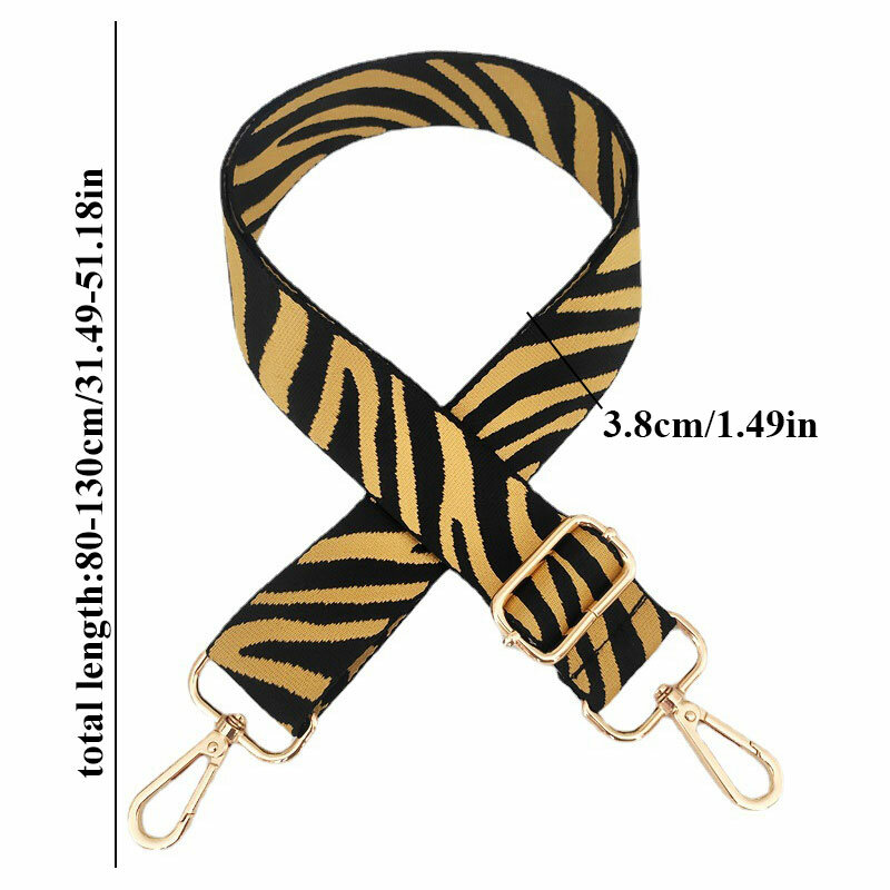 Portátil zebra padrão saco cinta contraste cor handabg alça de ombro largo alça de substituição ajustável saco acessórios cinta