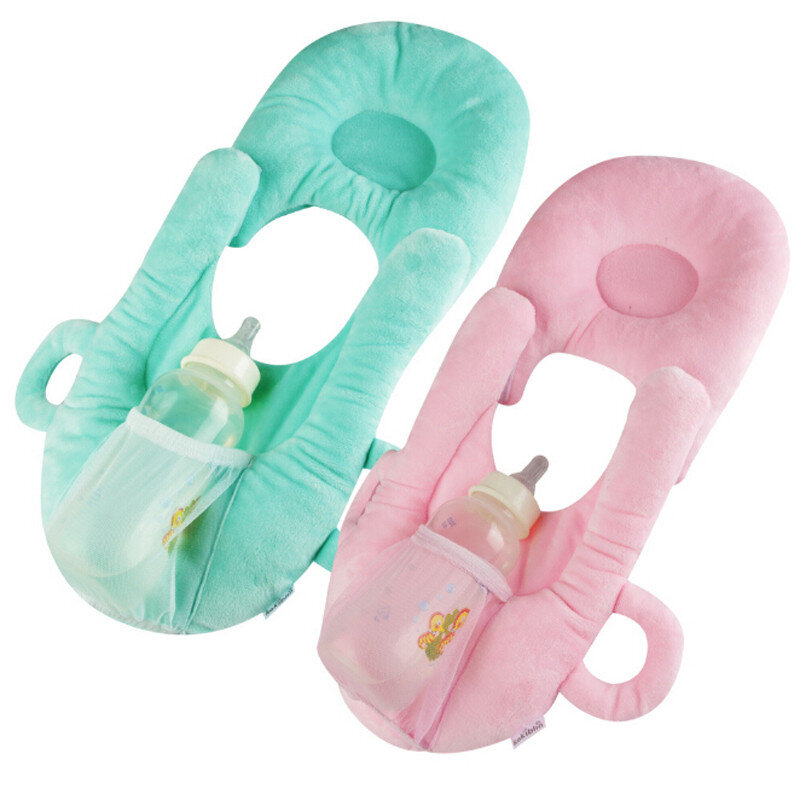 Almohadas de lactancia para bebé, funda lavable en capas, cojín ajustable para biberón, almohada de alimentación para el cuidado del bebé