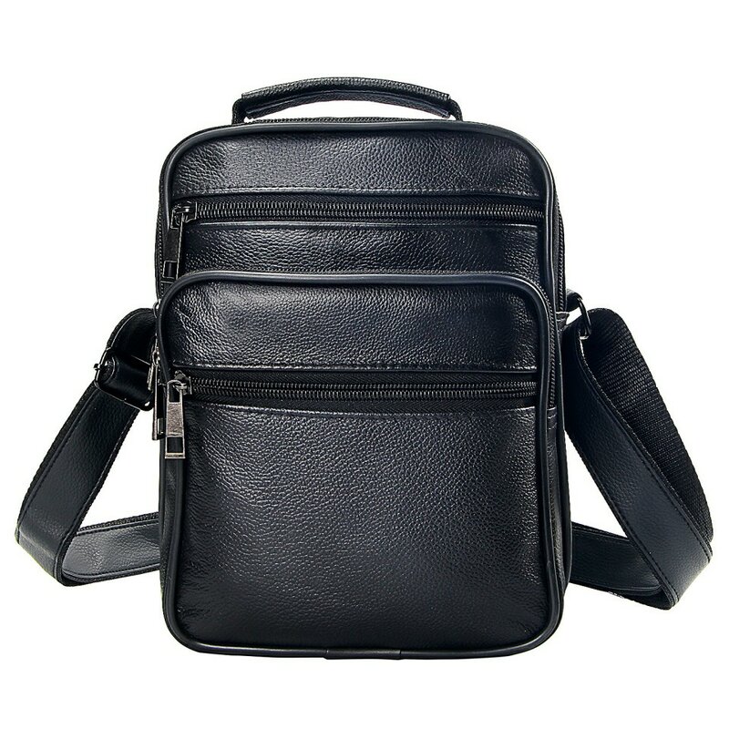 Мужские сумки-мессенджеры из натуральной кожи, сумка на одно плечо, сумка через плечо, черная сумка, многофункциональные портативные сумки, ...