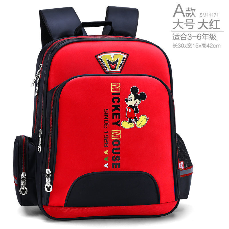 Disney-mochila escolar de Mickey Mouse para niño, mochila de gran capacidad, resistente al agua, con dibujos animados