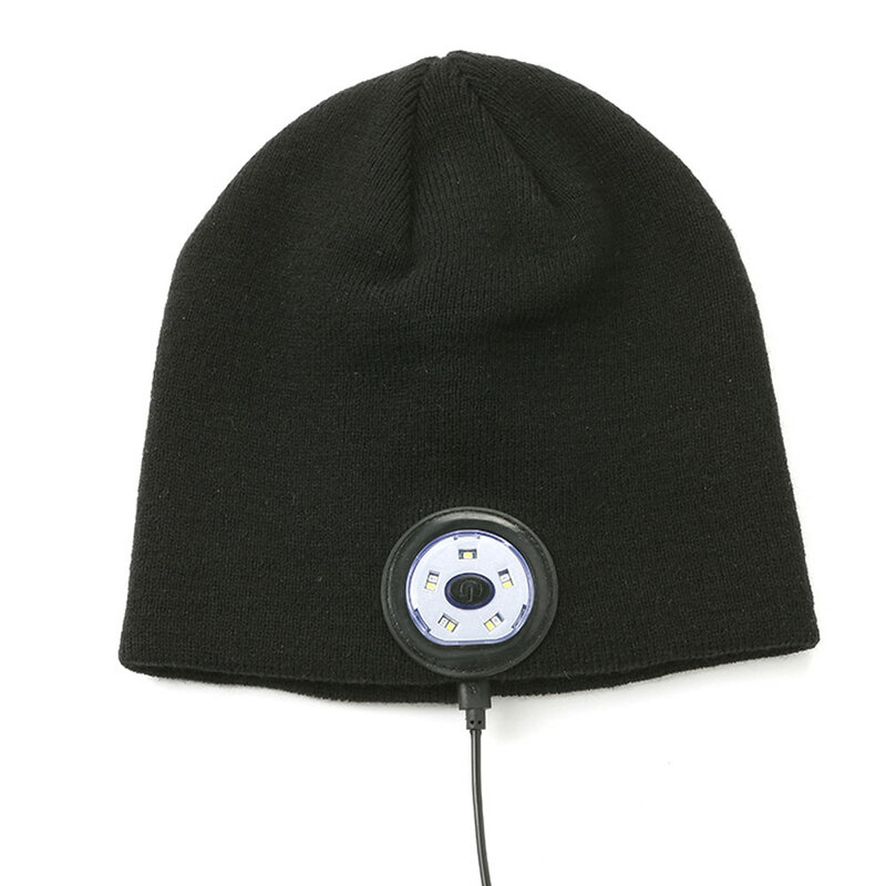 Зимняя Bluetooth USB перезаряжаемая шапочка светодиодная беспроводная музыкальная гарнитура для бега уличная теплая вязаная шапочка-бини головной убор