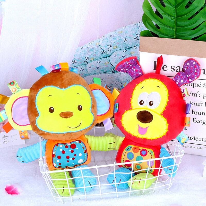 Nowy Kawaii pluszowe wypełnione zabawki Bb papieru słodkie zwierzę prosiaczek lew królik małpa kojąca lalka dla noworodka dla dzieci