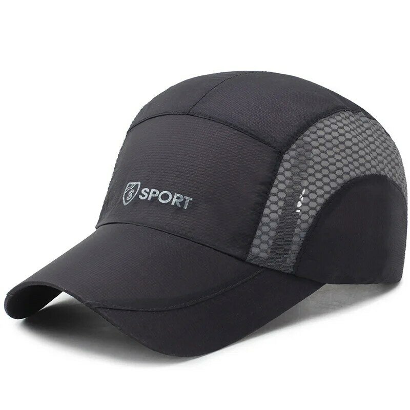 Quick Dry Sports Hat Lightweight Breathable Soft Outdoor Running Cap Summer Airy Mesh Adjustable Sports Sun Hat