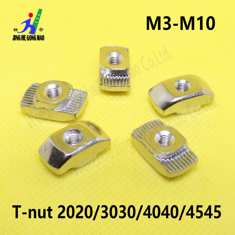 T-nut, entalhado t-nut deslizante fixação conector 2020/3030/4040/4545 perfil de alumínio da extrusão