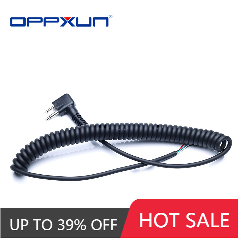 OPPXUN-Cable de micrófono de mano de 2 pines para Motorola GP88S, GP2000, GP3688, GP3188, GP300, Radio bidireccional