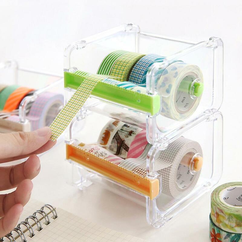 Creative Hand Account And Paper Tape Cutter Stationery Dispenser Storage Transparent Office Stat Tape Box Tool Tape Tape Ho L9L5