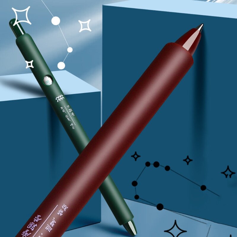 12 pces doze constellation retrátil gel caneta 0.5mm regular de secagem rápida preto