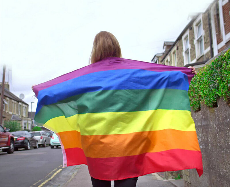 Gratis Pengiriman Warna-warni Pelangi Bendera LGBT Gay Pride Perdamaian Bendera 90X150Cm Homoseksual Philadelphia Philadelphia Bendera Lesbian