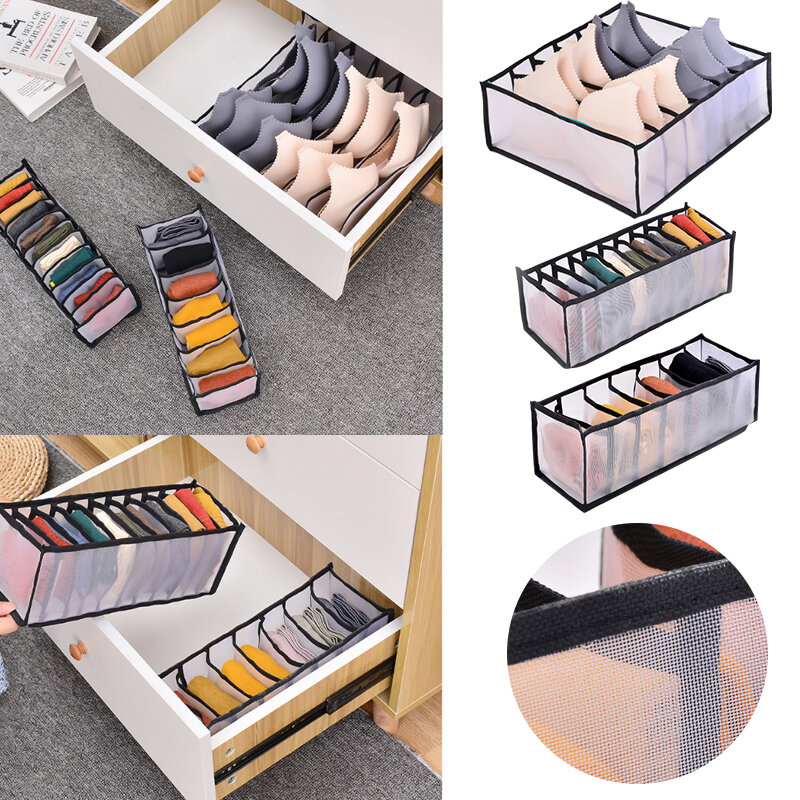 Organizador de roupas íntimas, caixa de armazenamento em 2 cores para gavetas, armários, roupas íntimas, lencos e meias, peças