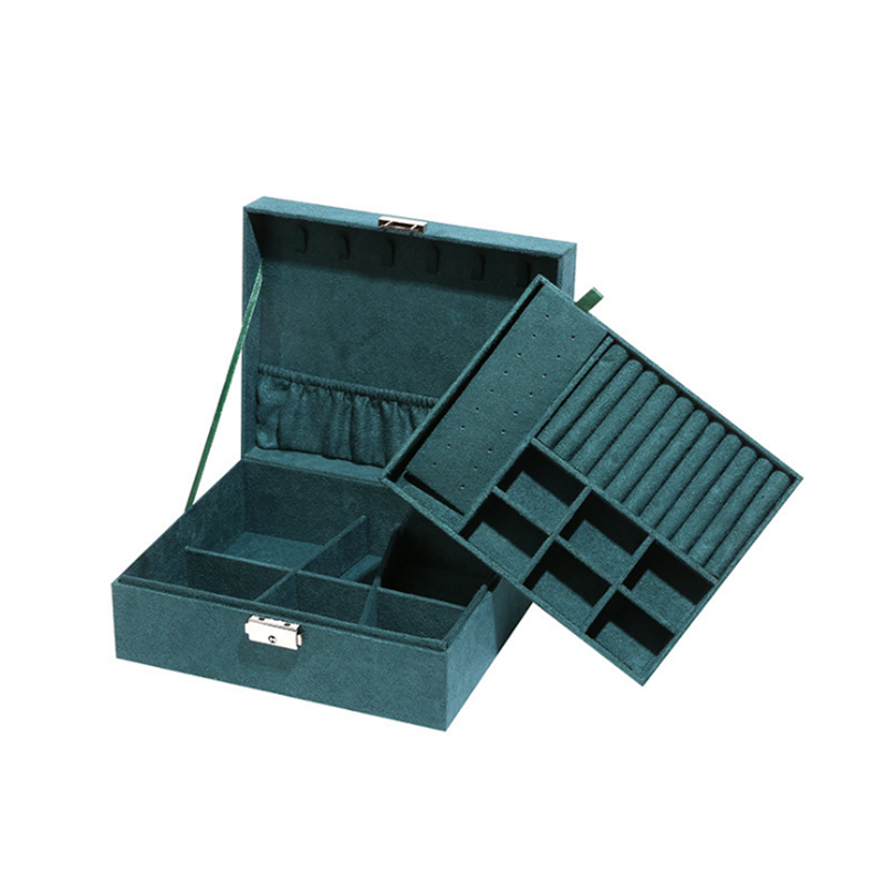 Portagioie in velluto a doppio strato scatola portaoggetti per gioielli europea porta gioielli di grandi dimensioni regalo di compleanno
