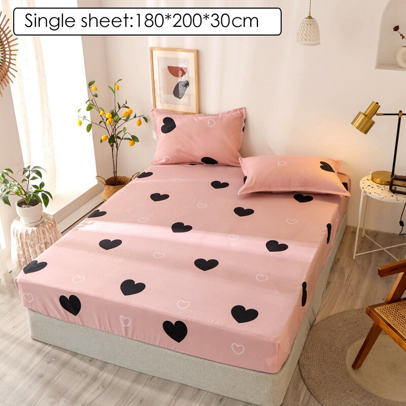 Ropa de cama de 3 tamaños, Sábana ajustable con diseño en forma de corazón de tamaño King para cama doble, sabanas, Funda de colchón con elástico