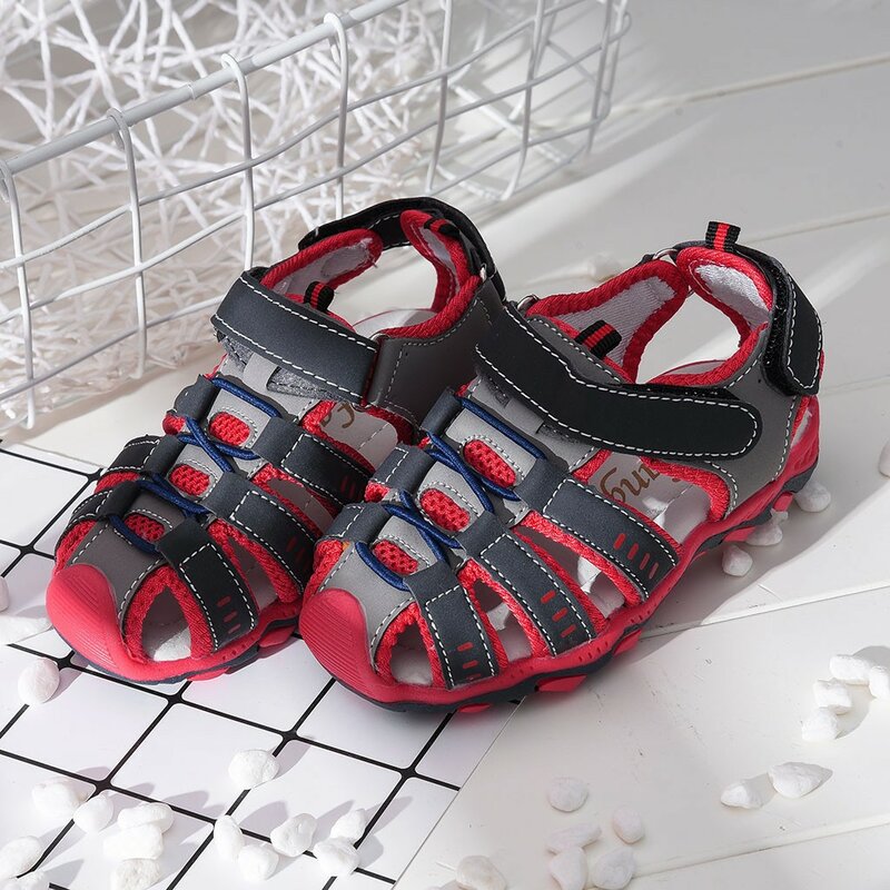 2020 New Summer Children Beach Boys Sandals Kids Shoes Closed Toe Arch Support Sport Sandals for Boys Eu Size 21-36