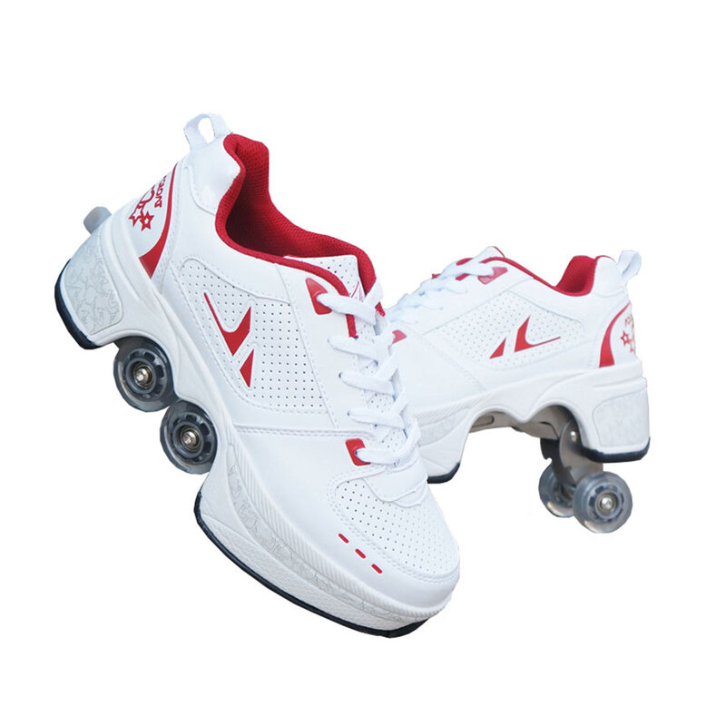 Verformung Roller Schuhe Parkour Rad schuhe 4 räder Runden Der Laufschuhe rollschuhe schuhe für Unisex Skating schuhe