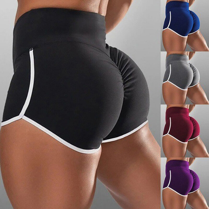 Damskie spodenki sportowe letnie bieganie Sexy legginsy wysokiej talii krótkie spodnie Fitness Jogging odzież czarna