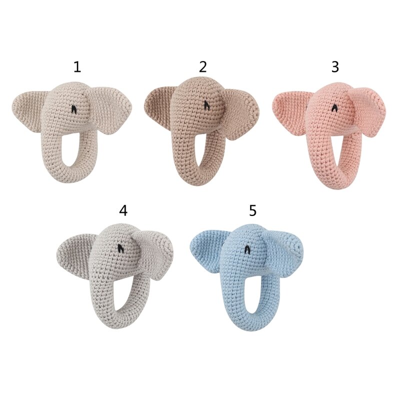 Perlengkapan Bayi Tidur Gajah Berbentuk Katun Dekorasi dengan Lonceng Di Dalam Mainan Interaktif Hadiah Bayi untuk Kereta Otak Bayi