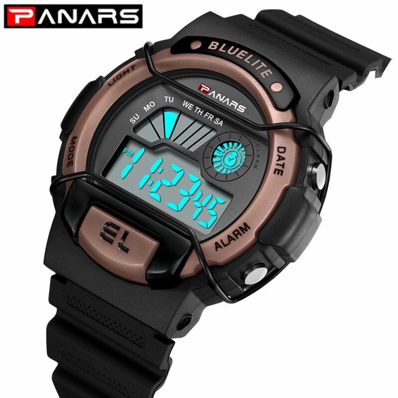 Relojes digitales deportivos de lujo para Hombre, pulsera electrónica con alarma LED, resistente al agua, Militar