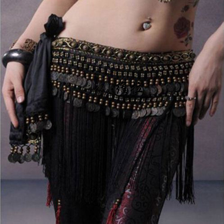 Cinturón de cobre con flecos para danza del vientre, bufanda para la cadera, moneda, disfraz Tribal, borla, novedad de EE. UU. 2021