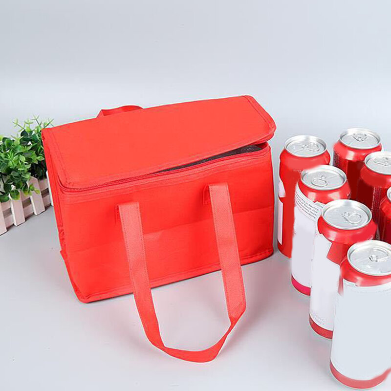 Bolsa de almuerzo portátil, contenedor de embalaje de alimentos, bolsa de almuerzo con aislamiento térmico, tela no tejida, almacenamiento de alimentos ecológico