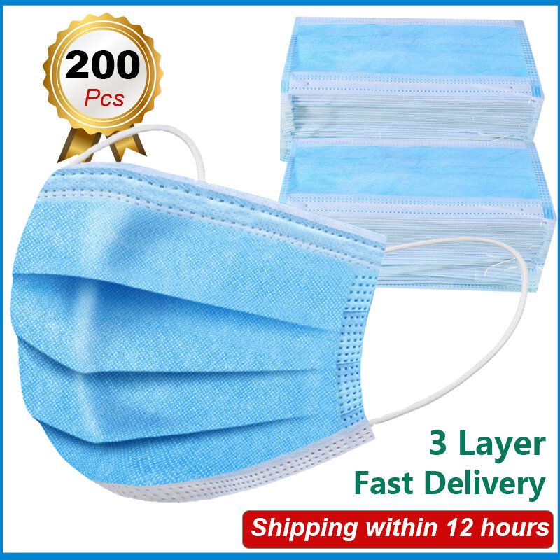 5/10/30/50/100/200 pcs Disposable Medical Mask Face Mouth 3 Layer Breathable Protective Mask Anti Dust fog Filter Surgical Masks