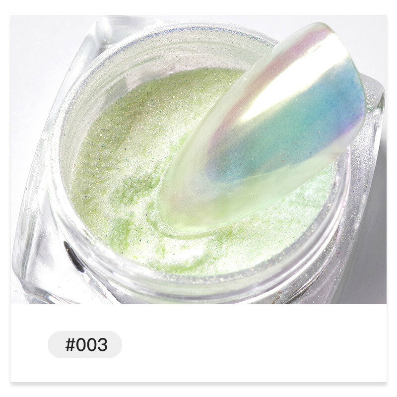 6 colori 0.4g Pearl Chrome Nail Polvere Glitter Specchio Mermaid Effetto Unghie Artistiche Gel UV Lucidatura del Bicromato di potassio Fiocchi di Pigmento di Polvere decor
