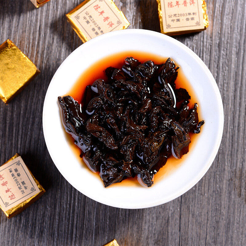Самый старый чай пуэр, сделанный в 2003 году, китайский Юньнань, старый спелый пуэр 250 г, китайский чай, забота о здоровье Пуэр, чайный кирпич дл...