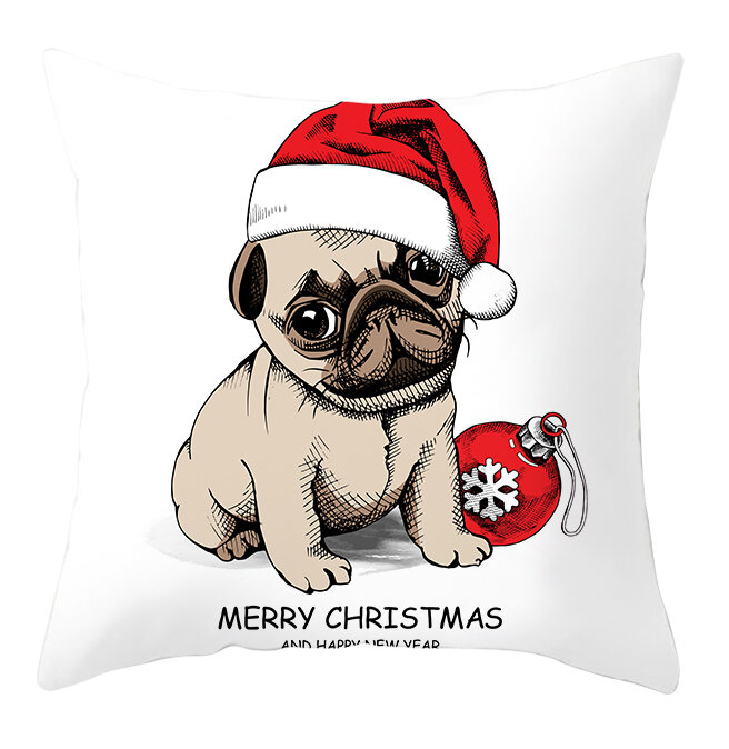 クリスマス装飾スロー枕ケースパグ犬シロクマトラッククッションは家のソファチェア装飾枕ケースsセット
