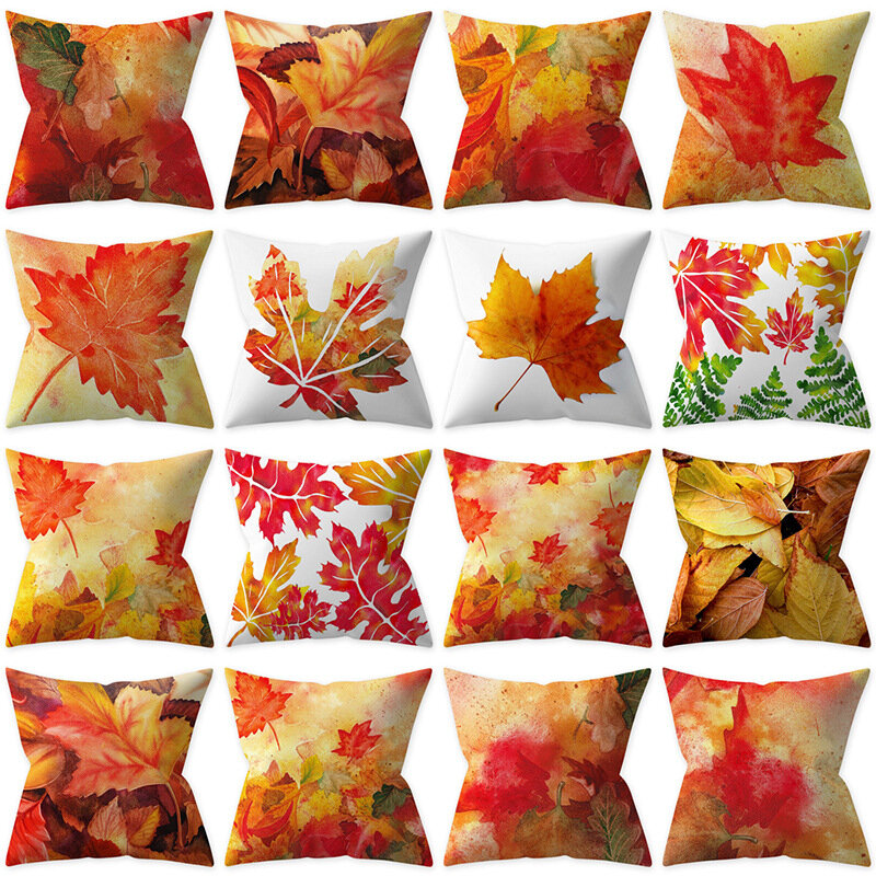 추수 감사절 휴가를위한 새로운 가을 잎 베개 커버 홈 인테리어 베개 커버