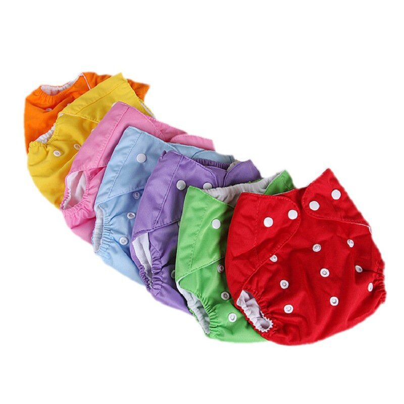 Calças de treinamento do bebê 7 cor botão tamanho ajuste engrossado divisor do bebê fraldas à prova dwaterproof água pull-on calças fraldas de pano do bebê