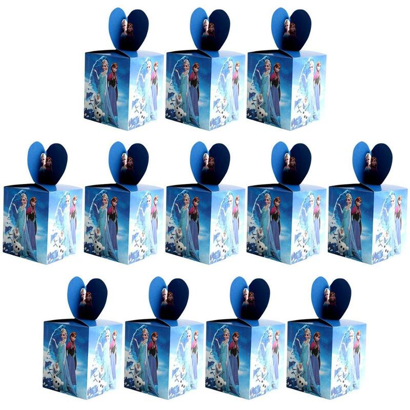 Bevroren Anna En Elsa Party Papier Gift Box Candy Cookies Tassen 1st Kids Verjaardagsfeestje Decoraties Gift Bags Baby Shower levert