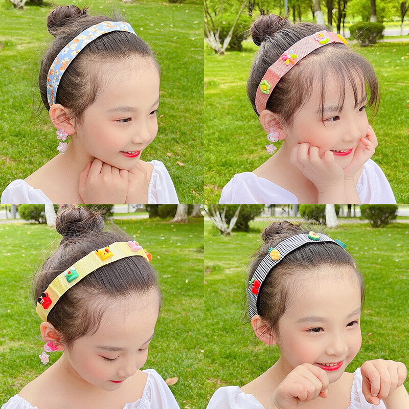 2PCS/Lot New Design Floral Hair Bands Velcro Baby Girl Headband Children Hairband Headdress Kids Head Accessories Drop Shipping