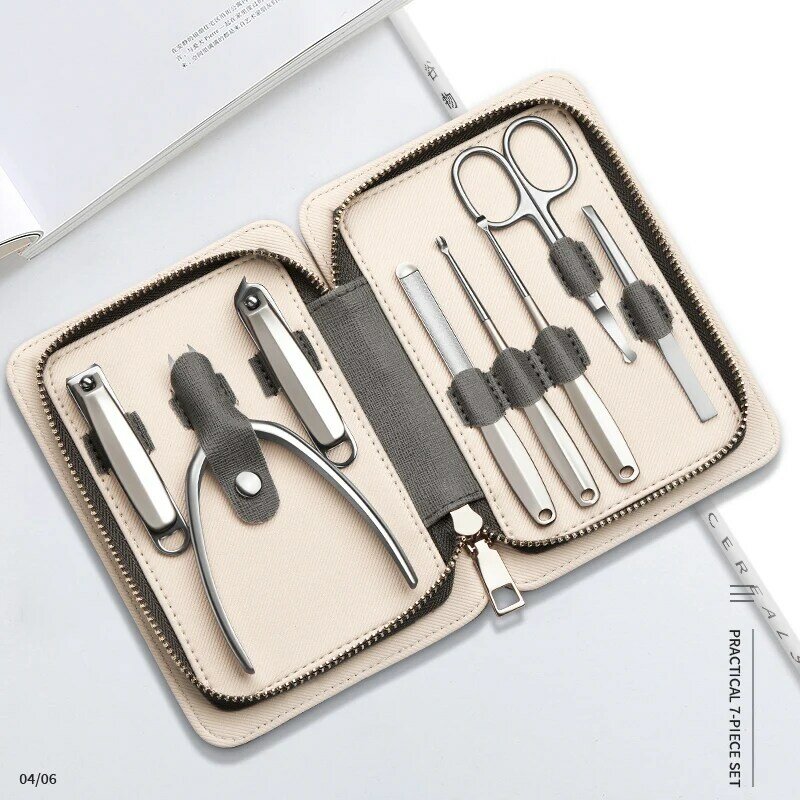 Conjuntos de tosquiadeira de unhas 8 em 1 pinças de unhas kits de tesoura de unhas com unhas encravadas pedicure alicate ferramentas de correção de unhas aparador