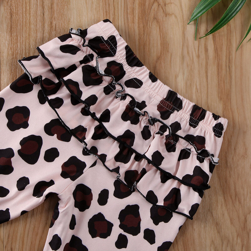 Conjunto de jersey de cuello redondo de manga larga para niñas pequeñas trajes informales, Top, pantalones con estampado de leopardo y Diadema, ropa de 0 a 18M, otoño 2020