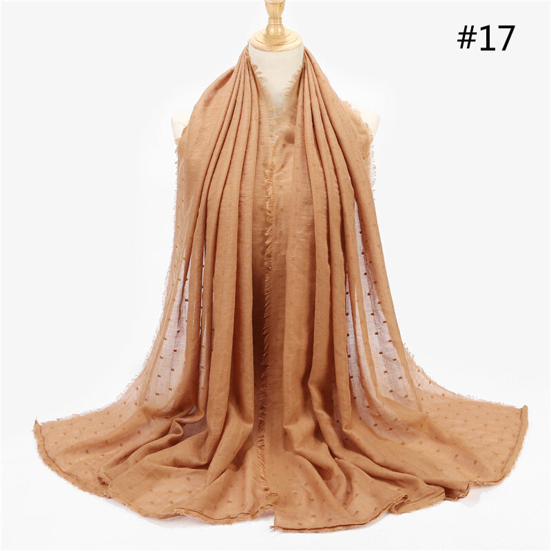 Foulard Hijab en coton pour femmes musulmanes, couleur unie, 90x2020 cm, 180