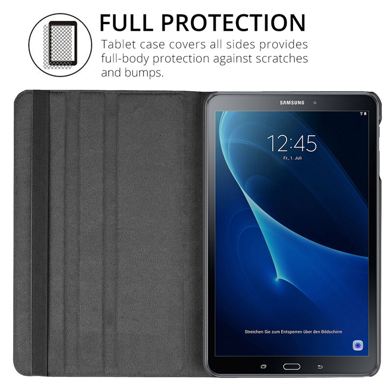360 Rotating Case for Samsung Galaxy Tab A 10.1 2019 T510 SM-T515 S5E 10.5 T720 T590 T580 T560 T290 S6 Lite 10.4 P610 Case Cover