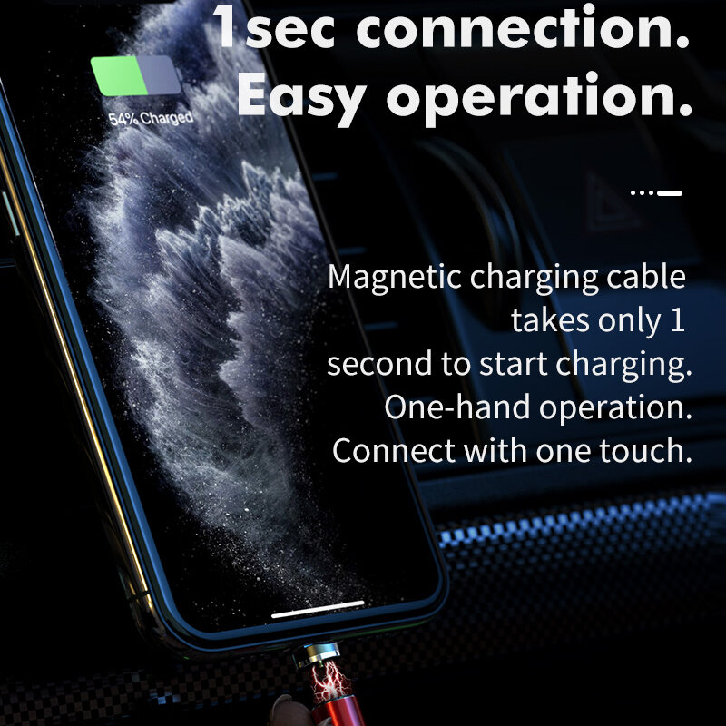 HOCO-Cable USB magnético de carga rápida tipo C, cargador magnético de datos, streamer de carga nocturna para Xiaomi mi 10 honor