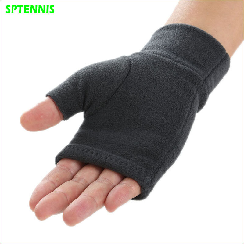 Half Finger Running Gloves Man Women Fleece Fingerless Mittens Warm