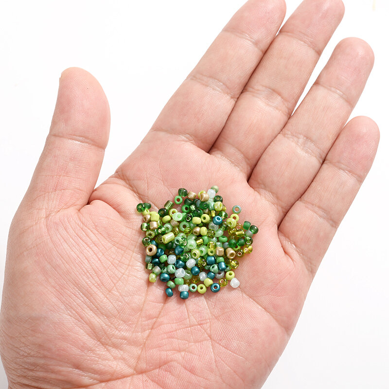 Około 10000 sztuk 15 siatka zielona seria czeskie szkło Seedbeads urok mała biżuteria kryształowe koraliki dla DIY bransoletka naszyjnik biżuteria