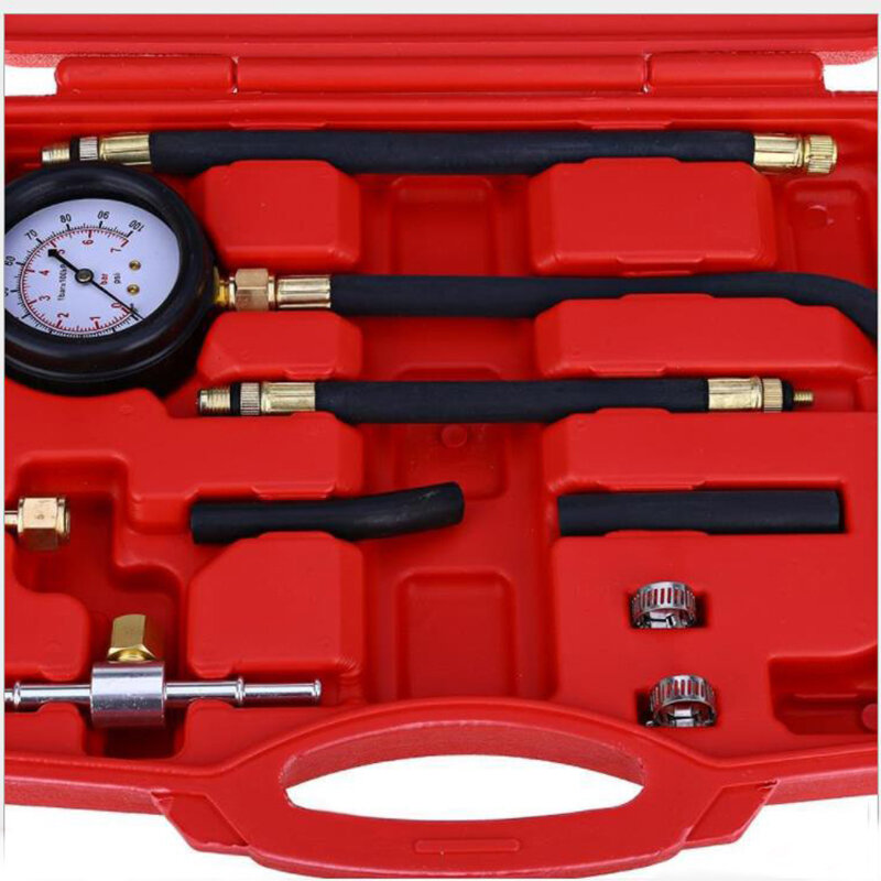 9Pcs Automotive Fuel Pressure Gauge Pressure Testing Tool 0-100psi Car Diagnostic Tool Car Detector